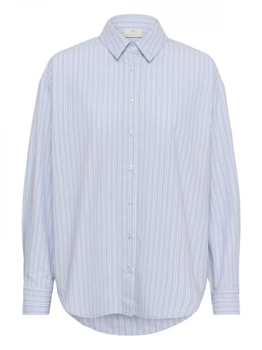 Foto van product Kaffe Blouse 'KAAster' lichtblauw / grijs / wit