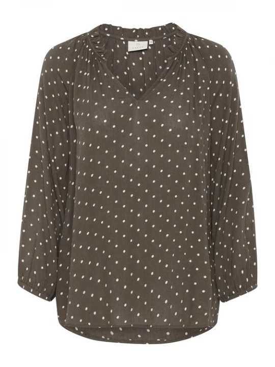 Foto van product Kaffe Blouse 'KABabett' sepia / wit