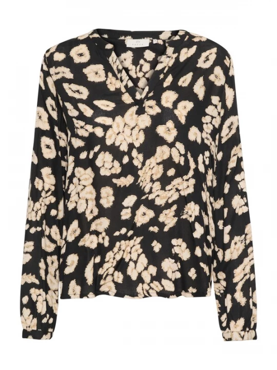 Foto van product Kaffe Blouse 'KABeathe' beige / cappuccino / zwart