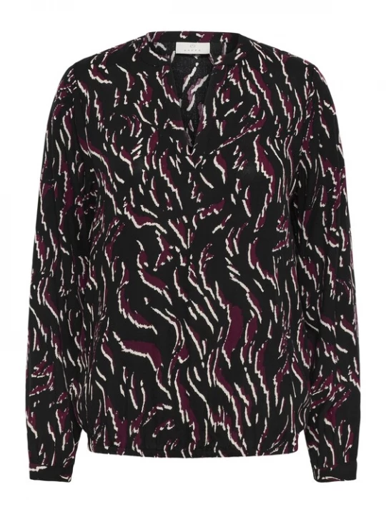 Foto van product Kaffe Blouse 'KADitte' bessen / zwart / natuurwit