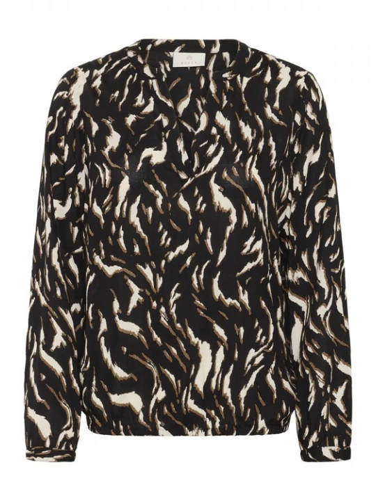 Foto van product Kaffe Blouse 'KADitte' lichtbeige / bruin / zwart