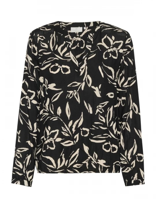 Foto van product Kaffe Blouse 'KADitte' lichtbeige / zwart