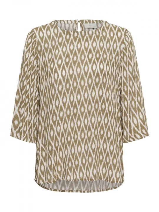 Foto van product Kaffe Blouse 'KAEbellen Amber' donkerbeige / wit