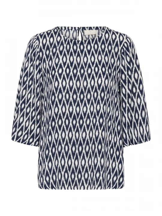 Foto van product Kaffe Blouse 'KAEbellen Amber' navy / wit