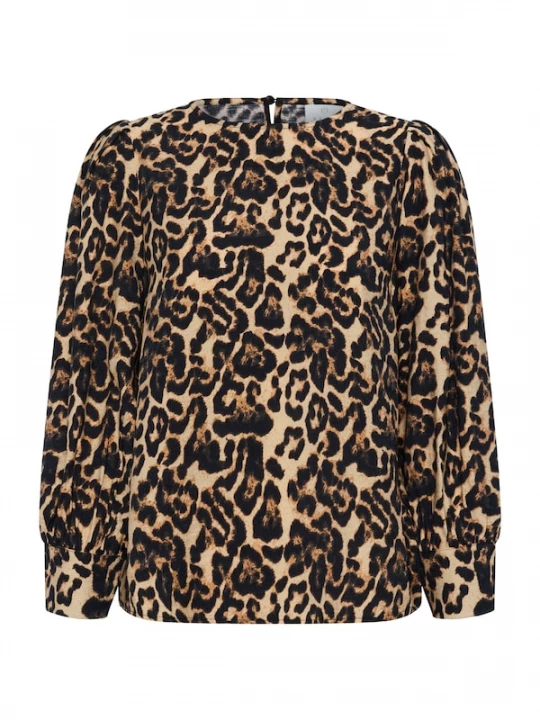 Foto van product Kaffe Blouse 'KAHannah' beige / bruin / zwart