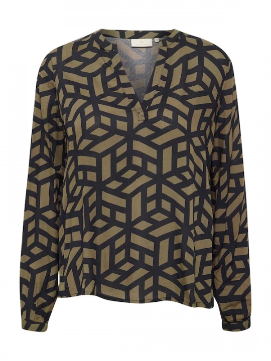 Foto van product Kaffe Blouse 'KAJalie' kaki / zwart
