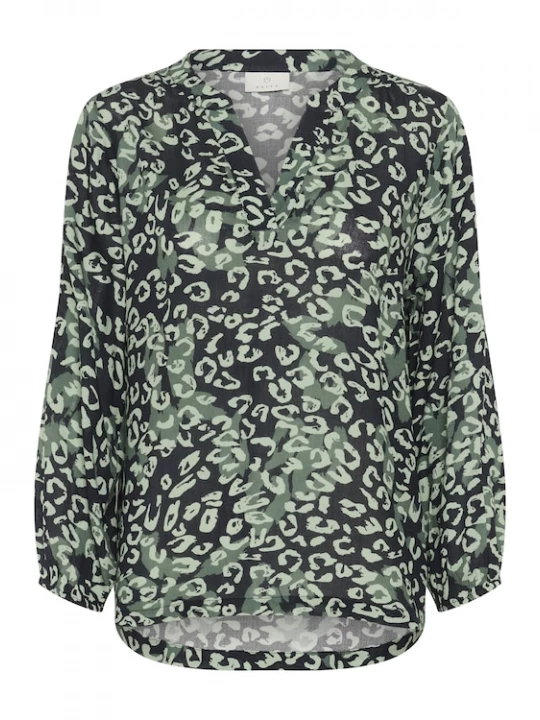 Foto van product Kaffe Blouse 'KAJanne' groen / pastelgroen / zwart
