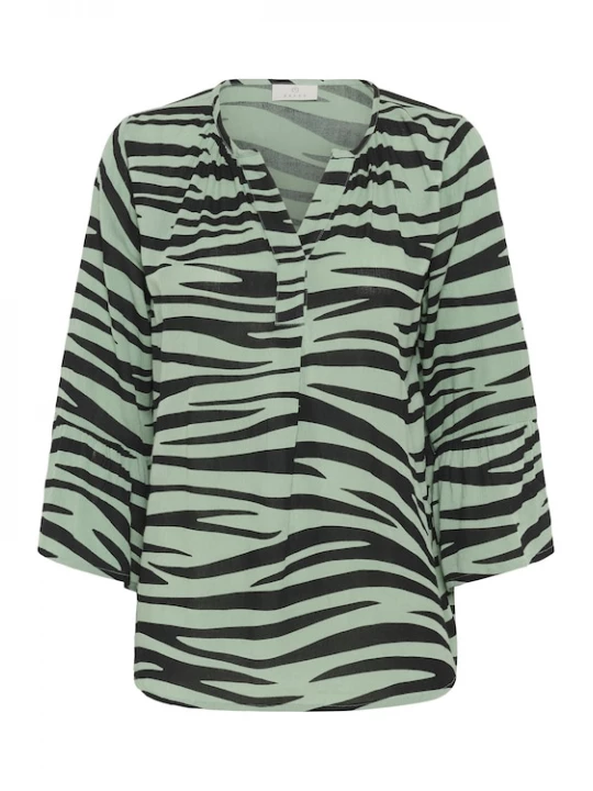 Foto van product Kaffe Blouse 'KALea' pastelgroen / zwart
