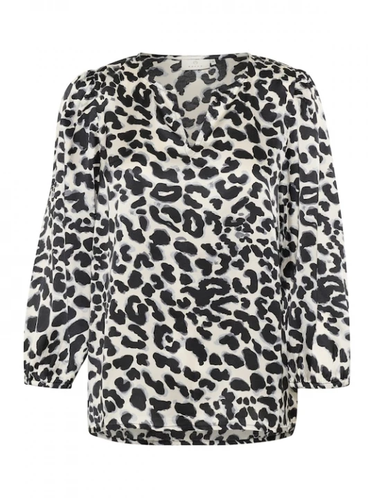 Foto van product Kaffe Blouse 'KAMagda' lichtblauw / zwart / wit