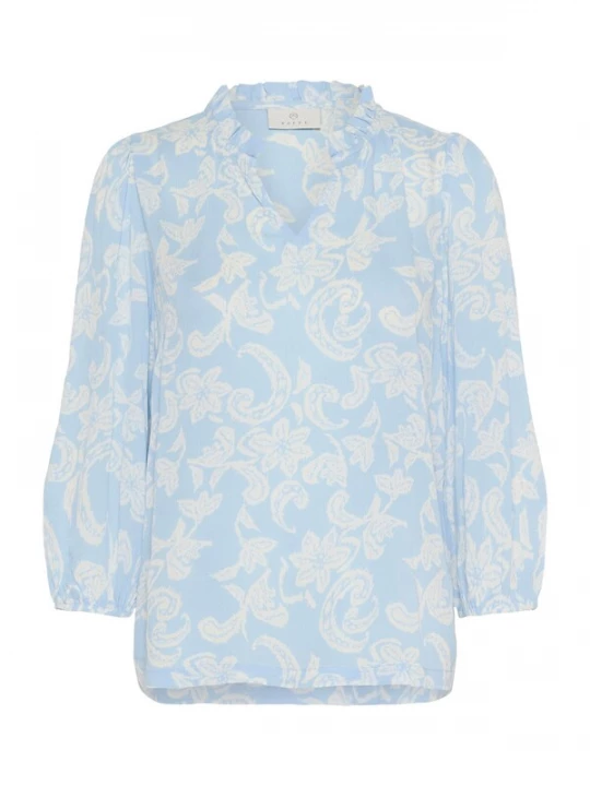 Foto van product Kaffe Blouse 'KARiani' lichtblauw / offwhite