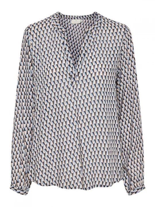 Foto van product Kaffe Blouse 'KASary Tilly' sand / blauw / zwart / wit
