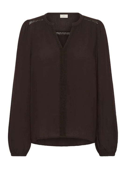 Foto van product Kaffe Blouse 'KAStine Amber' donkerbruin