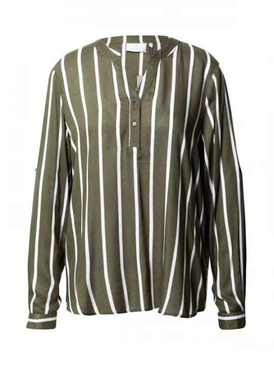 Foto van product Kaffe Blouse 'KAstridy' kaki / wit