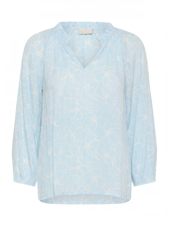 Foto van product Kaffe Blouse 'KATine' lichtblauw / wit