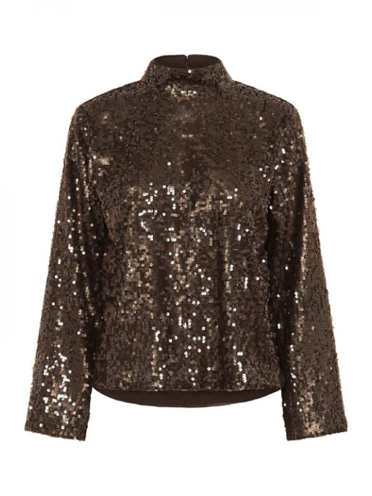 Foto van product Kaffe Blouse 'KAZiggy' ombergrijs / donkerbruin