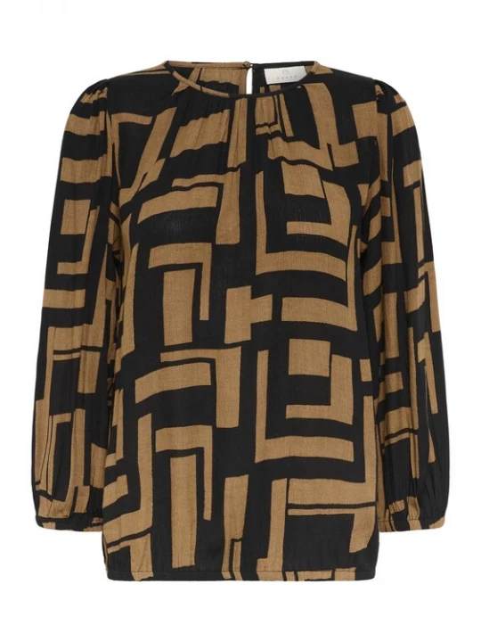 Foto van product Kaffe Blouse 'Lorina Amber' bruin / zwart