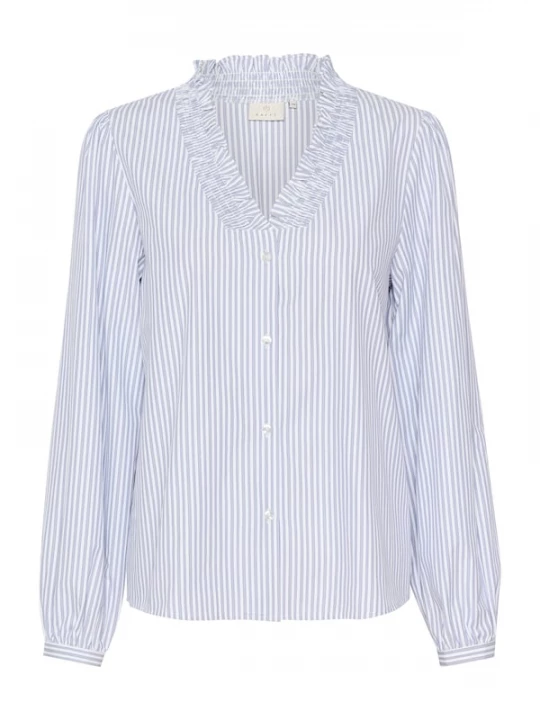 Foto van product Kaffe Blouse 'Maibritt' lichtblauw / wit