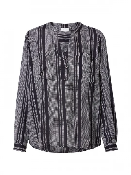 Foto van product Kaffe Blouse 'Noral' navy / wit