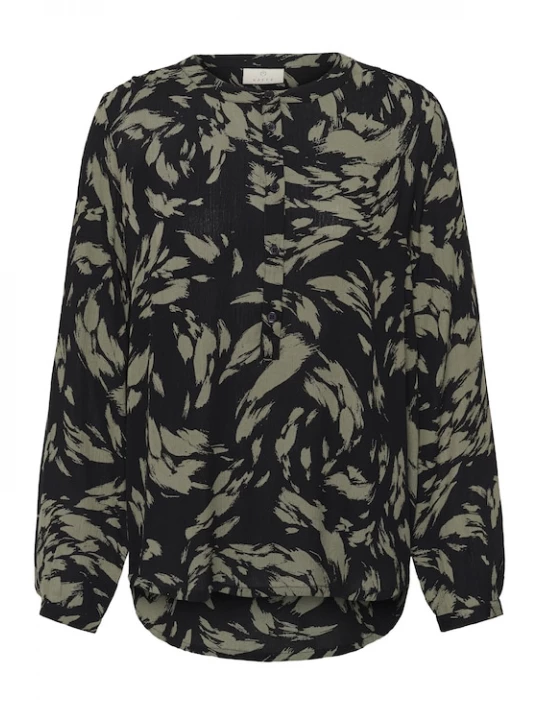 Foto van product Kaffe Blouse 'Pollie' olijfgroen / zwart