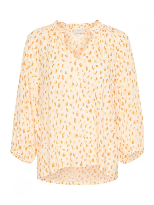 Foto van product Kaffe Blouse 'Sigrid' lichtgeel / lichtoranje