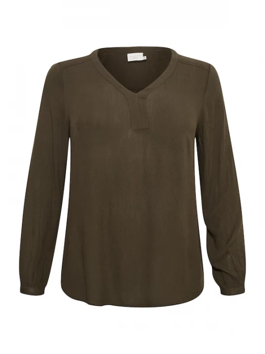 Foto van product KAFFE CURVE Blouse 'Ami' donkergroen