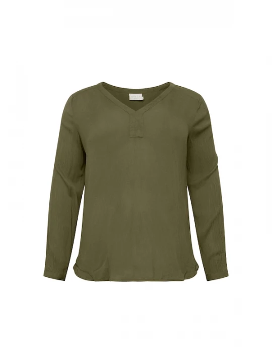 Foto van product KAFFE CURVE Blouse 'Ami' olijfgroen