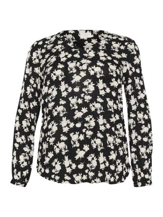 Foto van product KAFFE CURVE Blouse 'Ami' zwart / offwhite