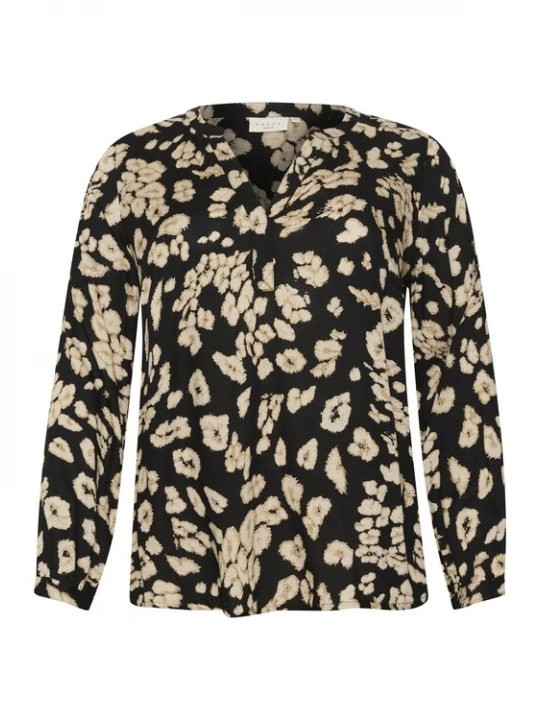 Foto van product KAFFE CURVE Blouse 'Bella' beige / zwart