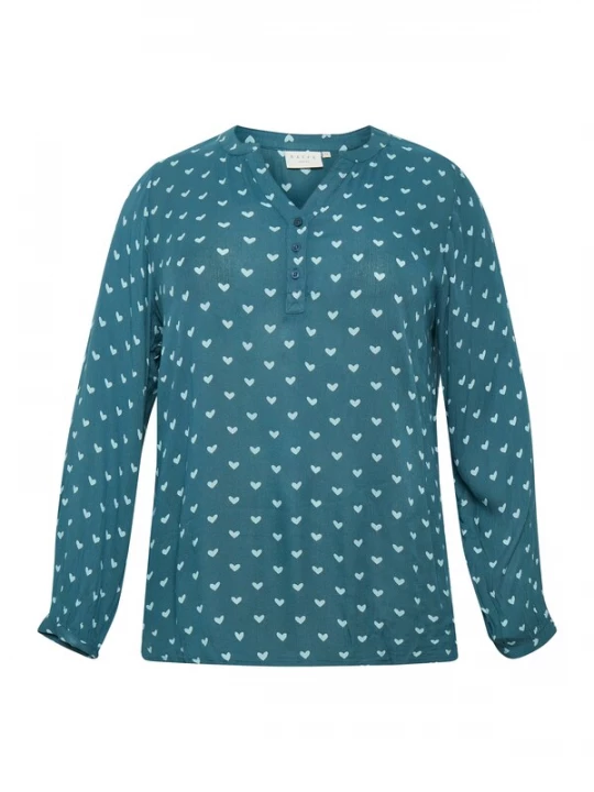 Foto van product KAFFE CURVE Blouse blauw / wit