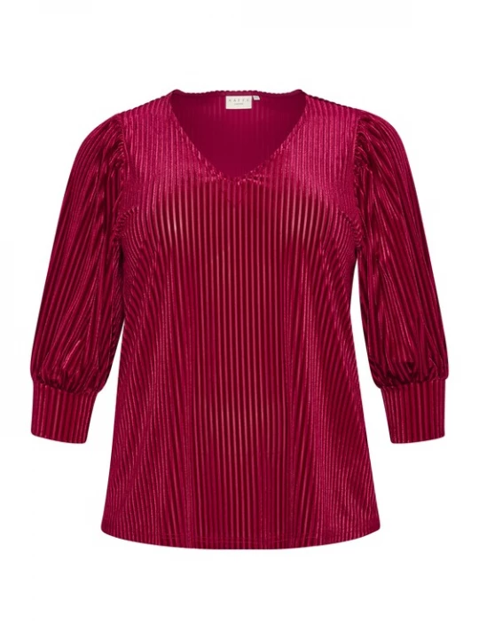 Foto van product KAFFE CURVE Blouse 'Cacanna' bordeaux / kersrood