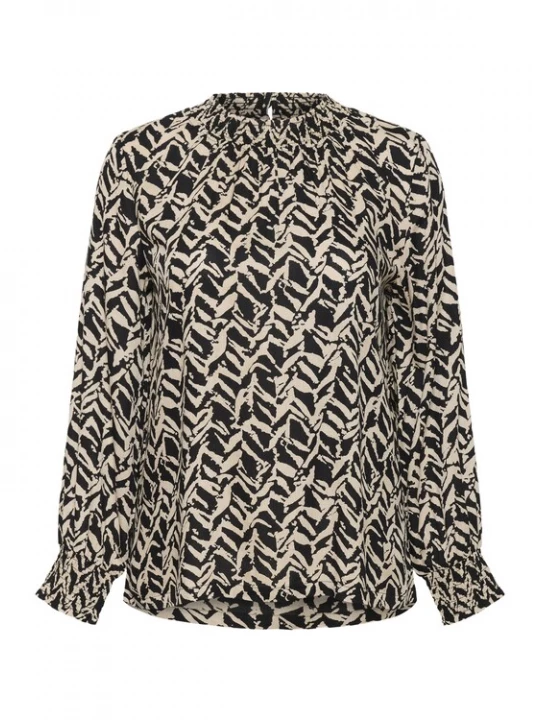 Foto van product KAFFE CURVE Blouse 'Dena' crème / zwart