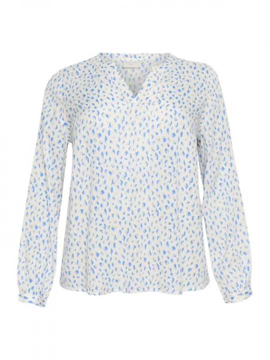 Foto van product KAFFE CURVE Blouse 'Jalu' hemelsblauw / wit