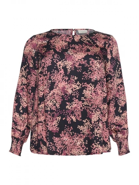 Foto van product KAFFE CURVE Blouse 'Jeanetta' rood gemêleerd / zwart