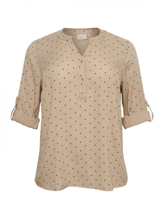 Foto van product KAFFE CURVE Blouse 'Joy' beige / zwart