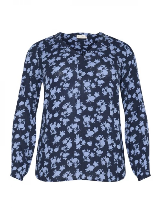 Foto van product KAFFE CURVE Blouse 'KC Ami' marine / lichtblauw
