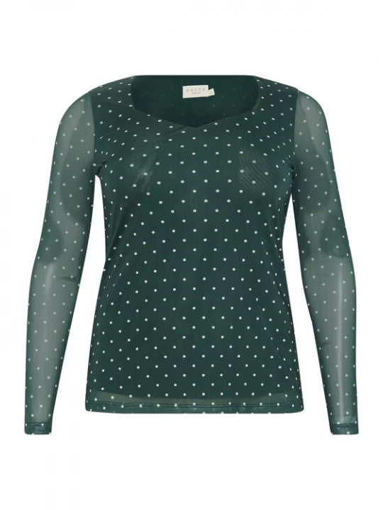 Foto van product KAFFE CURVE Blouse 'KC Autumna' zwart / wit