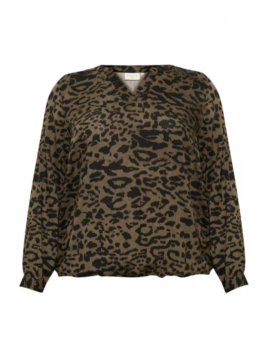 Foto van product KAFFE CURVE Blouse 'KC Diana' bruin / zwart