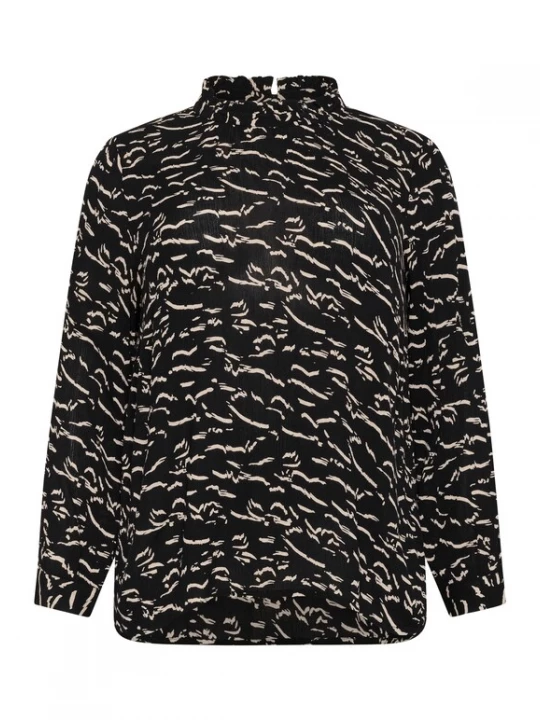 Foto van product KAFFE CURVE Blouse 'KC Lune' beige / zwart