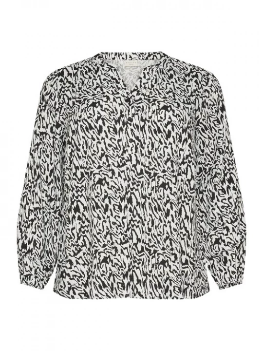 Foto van product KAFFE CURVE Blouse 'KC Mahlena' zwart / wit