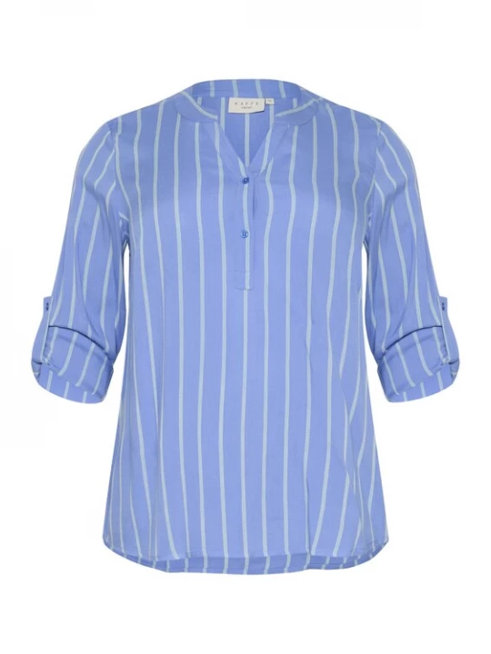 Foto van product KAFFE CURVE Blouse 'KC Sida' lichtblauw / wit