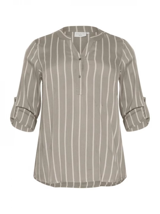 Foto van product KAFFE CURVE Blouse 'KC Sida' lichtgrijs / wit