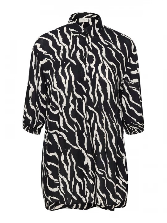Foto van product KAFFE CURVE Blouse 'KC Sonna' zwart / wit