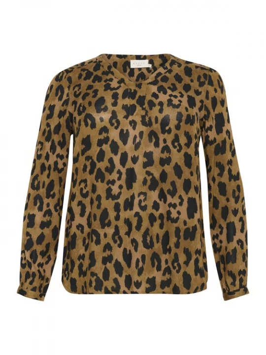 Foto van product KAFFE CURVE Blouse 'KCami' bruin / zwart