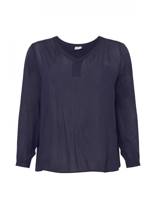 Foto van product KAFFE CURVE Blouse 'KCami' donkerblauw