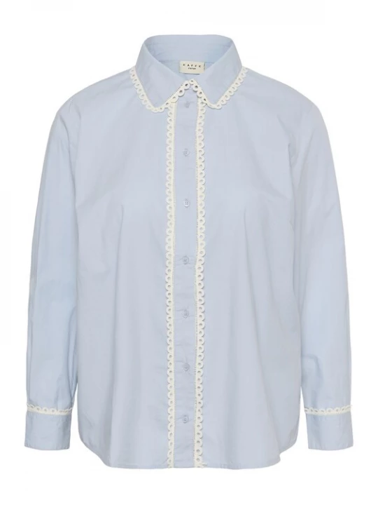 Foto van product KAFFE CURVE Blouse 'KCBetty' lichtblauw / wit