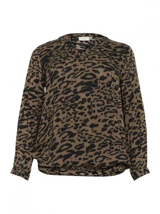 Foto van product KAFFE CURVE Blouse 'KCDiana' bruin / zwart