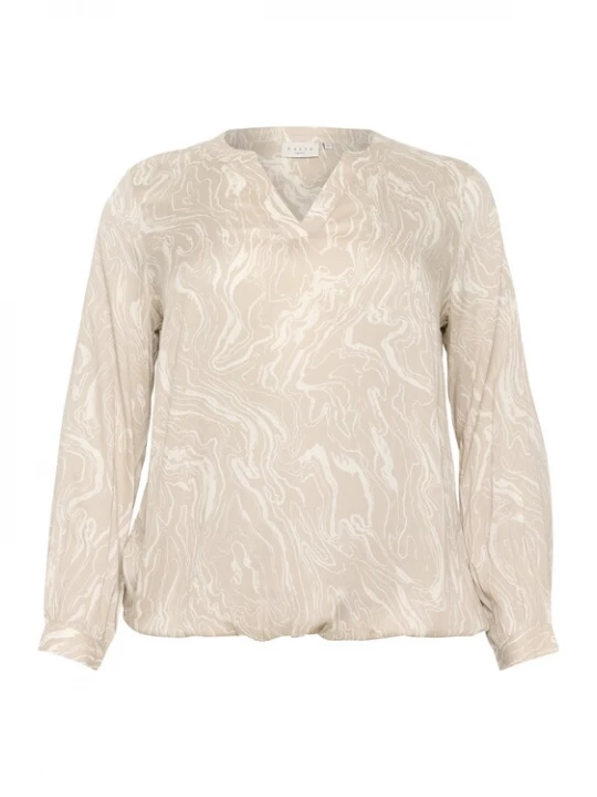 Foto van product KAFFE CURVE Blouse 'KCDiana' taupe / offwhite
