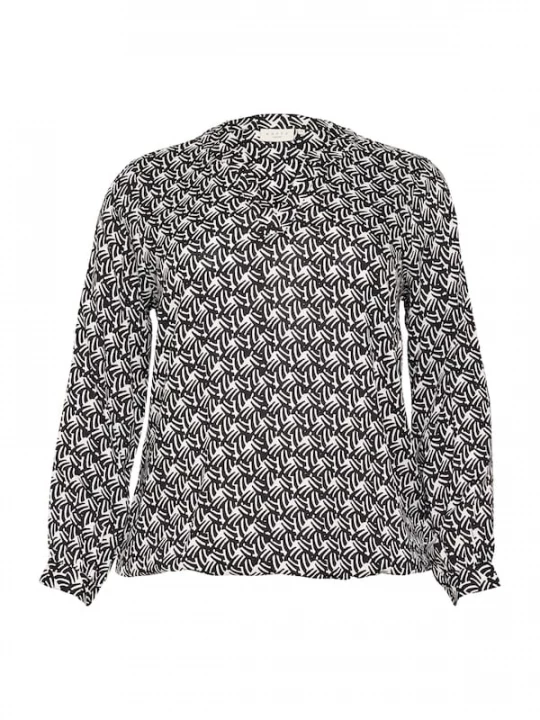 Foto van product KAFFE CURVE Blouse 'KCDiana' zwart / offwhite