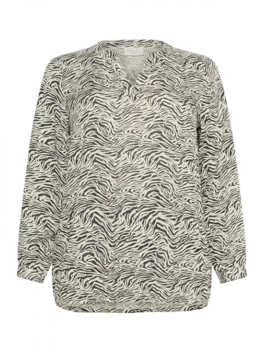 Foto van product KAFFE CURVE Blouse 'KCDiana' zwart / wolwit