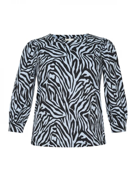 Foto van product KAFFE CURVE Blouse 'KCIvena' hemelsblauw / zwart